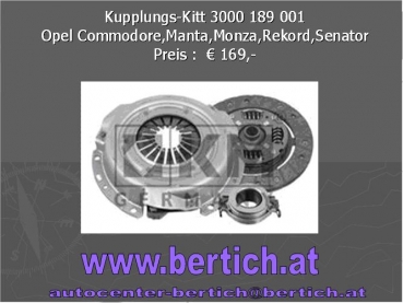 Kupplungs-Satz  Opel Commodore,Manta,Monza,Rekord,Senator