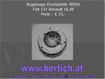 Kupplungs-Druckplatte Fiat 131 / Renault 16,18