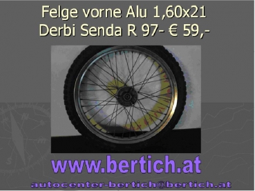 Preview: Felge hinten Alu 2,15x18 Derbi Senda R 97- gebraucht