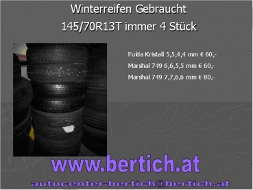 Preview: 145/70R13T Winterreifen Marshal 749 6,6,5,5 mm
