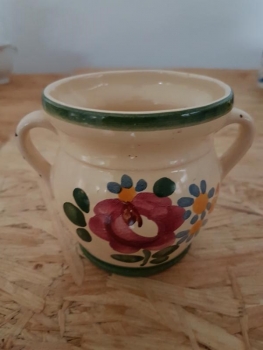 keramiktopf Bemalen mit Blume