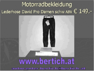 MotorradLederhose Damen  David Pro Schwarz Z7404003 gr.38-40-42-44