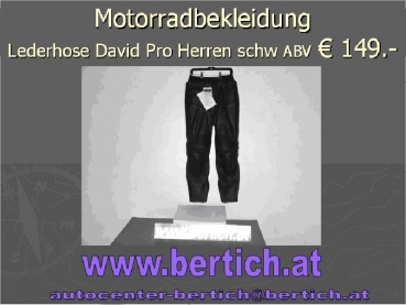 MotorradLederhose Herren  David Pro Schwarz Z7404003 gr.48-50-54