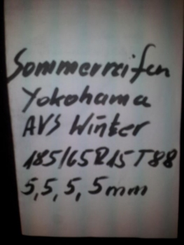 Preview: 185/65R15T Winterreifen Yokohama AVS Winter 5,5,5,5mm