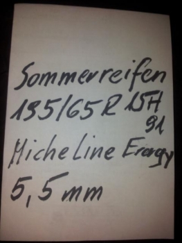 Sommerreifen 195/65R15H91 Micheline Energy