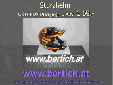 Sturz Helm / Motorradhelm Cross Nox orange 200088sor gr.S