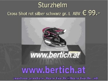 Sturz Helm / Motorradhelm Cross Shot rot silber schwarz 21F2c11-L gr.L