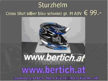 Sturz Helm / Motorradhelm Cross Shot silber blau schwarz 21F2c11-M gr.M