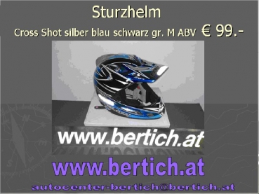 Preview: Sturz Helm / Motorradhelm Vollvisier Boeri silber blau rot  weiß 201120 gr.M
