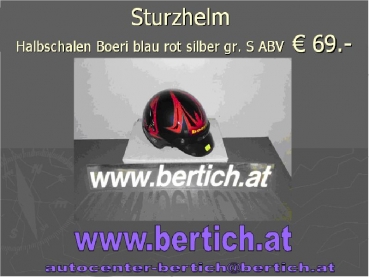 Sturz Helm / Motorradhelm Halbschalen Boeri blau rot silber 301110-S gr.S