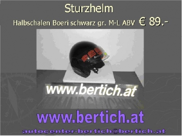 Sturz Helm / Motorradhelm Halbschalen Boeri schwarz 901140 gr.L