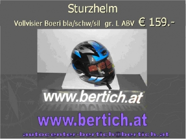 Sturz Helm / Motorradhelm Vollvisier Boeri 201130 blau schwarz silber gr.L