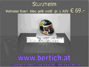 Sturz Helm / Motorradhelm Vollvisier Boeri blau gelb weis gr.L