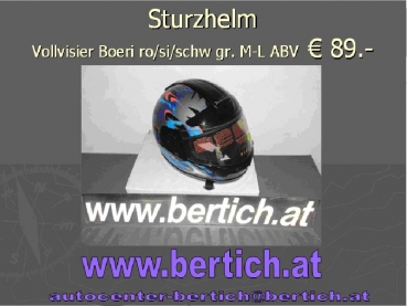 Sturz Helm / Motorradhelm Vollvisier Boeri rot silber schwarz 201120 gr.M-L