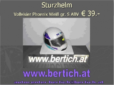 Sturz Helm / Motorradhelm Vollvisier Phoenix Weiß 810022 gr.S