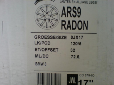 Preview: Alufelgen 8x17 5x120 ET32 AEZ Radon  BMW GP