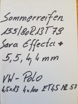 Preview: Renault Clio Sommerreifen Kompletträder 155/70T13 Viking City Teck