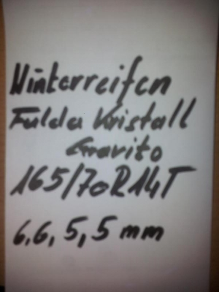 Wintererreifen Satz  175/60R14T81 Fulda Kristall Gravito