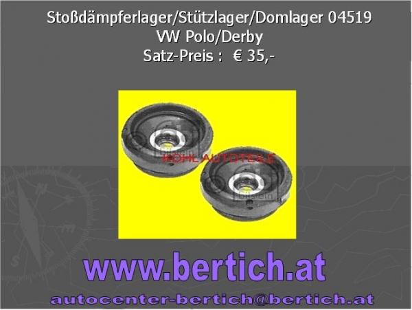 Stoßdämpferlager/Stützlager/Domlager VW Polo/Derby vorne