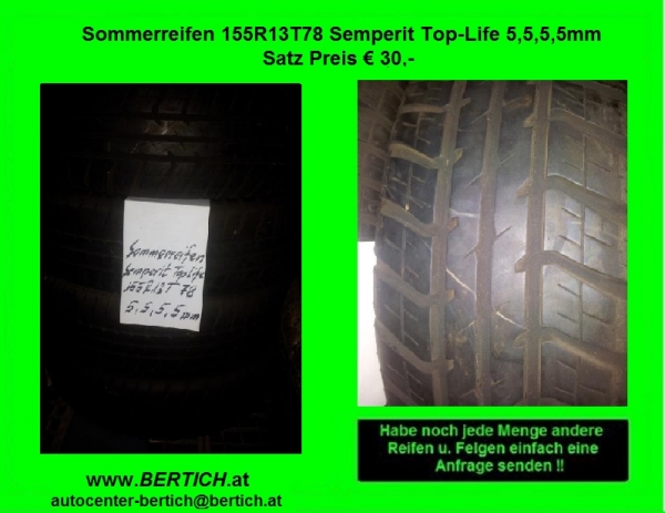 155/80R13T78 Sommerreifen Semperit Top-Life 5,5,5,5 mm