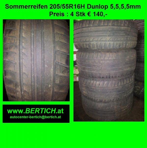 205/55R16H Sommerreifen Dunlop 5,5,5,5mm