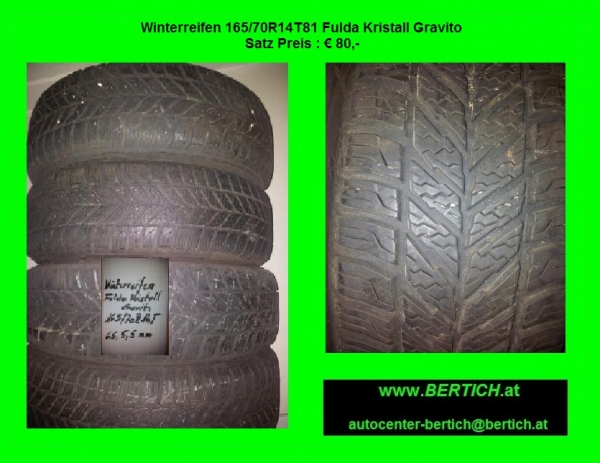 Wintererreifen Satz  175/60R14T81 Fulda Kristall Gravito