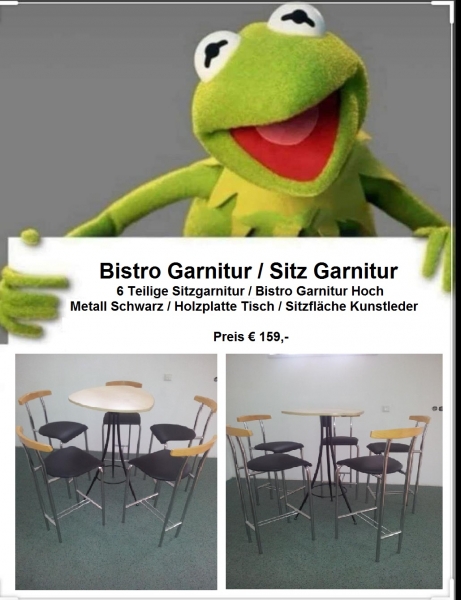 Bistro Garnitur mit 5 Stühlen Hoch Preis auf Anfrage