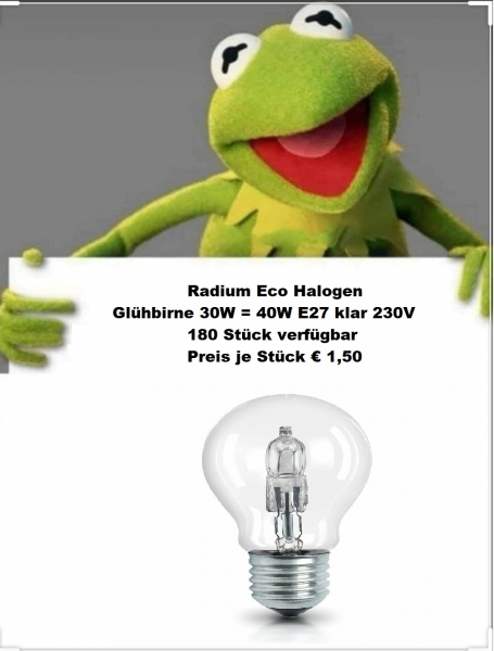 Halogen Glühlampe Glühbirne Tropfen 30W E27 405lm