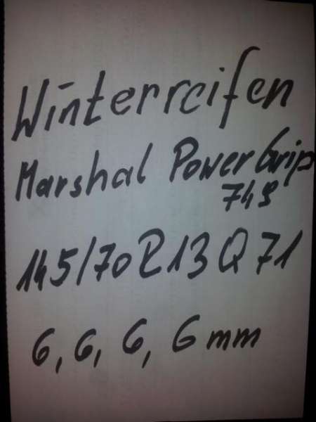 145/70R13Q71 Winterreifen Marshal Power Grip 749
