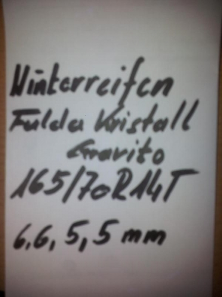 Winterreifen 165/70R14T81 Fulda Kristall Gravito