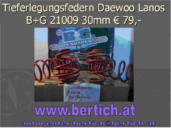 Tieferlegungsfedern Daewoo Lanos B+G 21009