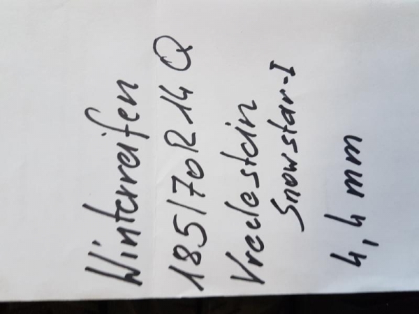 185/70R14Q Winterreifen Vredestein Snowstar-I 4,4mm